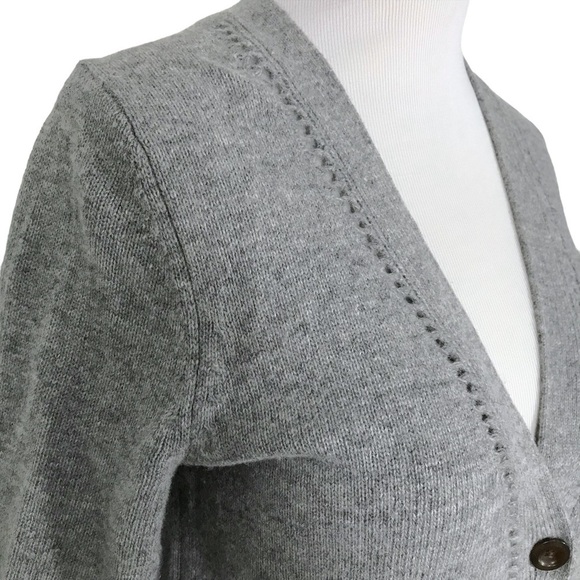Fossil Vintage Gray Wool Cashmere Blend Sweater Long Knit Cardigan Size Small - Picture 4 of 11